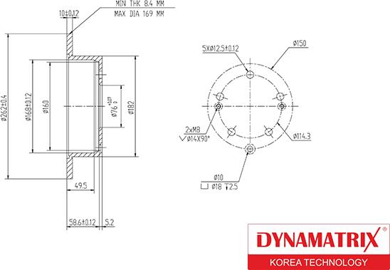 Dynamatrix DBD1945 - Гальмівний диск autozip.com.ua