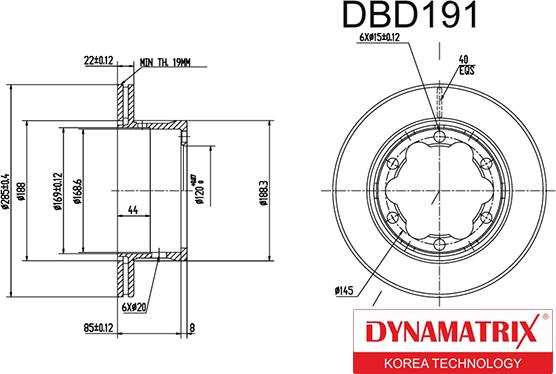 Dynamatrix DBD191 - Гальмівний диск autozip.com.ua