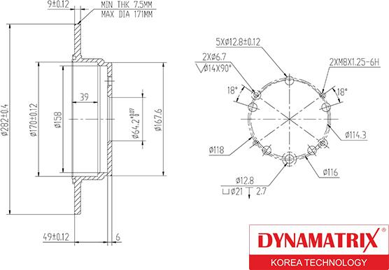 Dynamatrix DBD1933 - Гальмівний диск autozip.com.ua