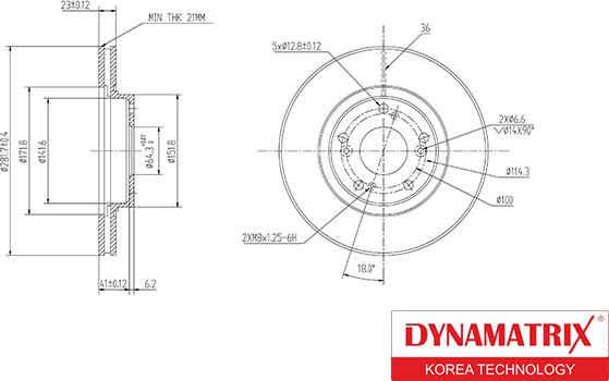 Dynamatrix DBD1496 - Гальмівний диск autozip.com.ua