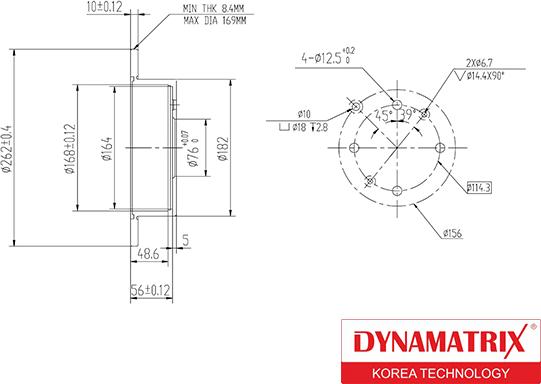 Dynamatrix DBD1448 - Гальмівний диск autozip.com.ua