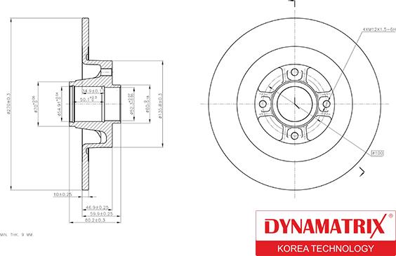 Dynamatrix DBD1443 - Гальмівний диск autozip.com.ua