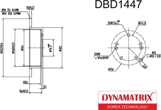 Dynamatrix DBD1447 - Гальмівний диск autozip.com.ua