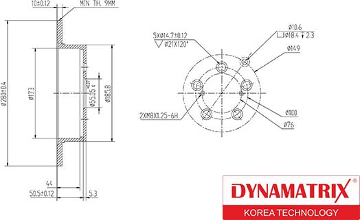 Dynamatrix DBD1406 - Гальмівний диск autozip.com.ua