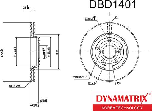 Dynamatrix DBD1401 - Гальмівний диск autozip.com.ua