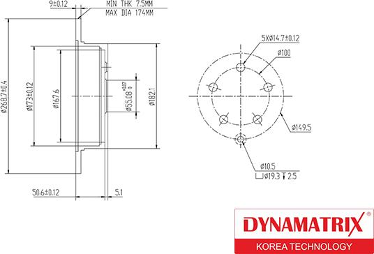 Dynamatrix DBD1485 - Гальмівний диск autozip.com.ua