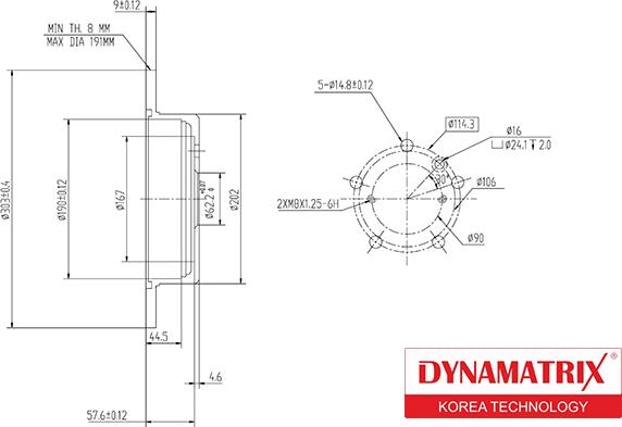 Dynamatrix DBD1486 - Гальмівний диск autozip.com.ua