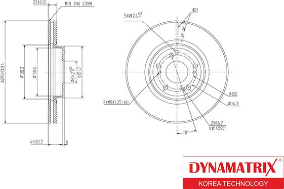 Dynamatrix DBD1424 - Гальмівний диск autozip.com.ua