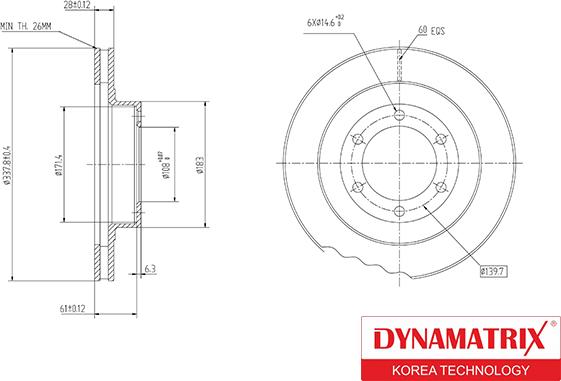 Dynamatrix DBD1594 - Гальмівний диск autozip.com.ua