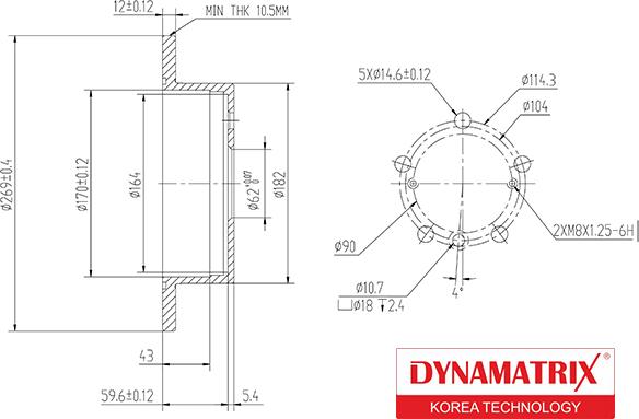 Dynamatrix DBD1598 - Гальмівний диск autozip.com.ua