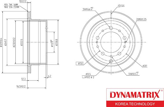 Dynamatrix DBD1597 - Гальмівний диск autozip.com.ua