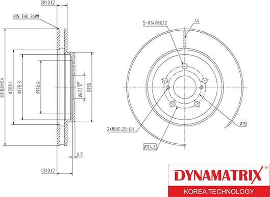 Dynamatrix DBD1544 - Гальмівний диск autozip.com.ua