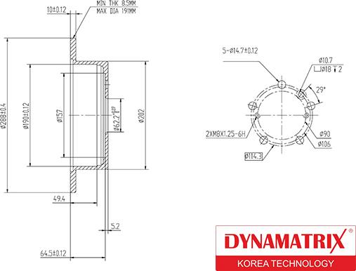 Dynamatrix DBD1545 - Гальмівний диск autozip.com.ua