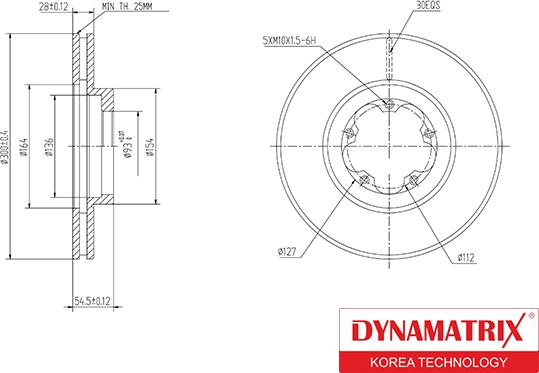 Dynamatrix DBD1555 - Гальмівний диск autozip.com.ua