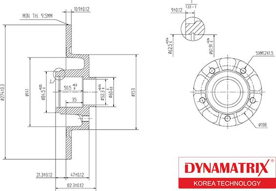 Dynamatrix DBD1569 - Гальмівний диск autozip.com.ua