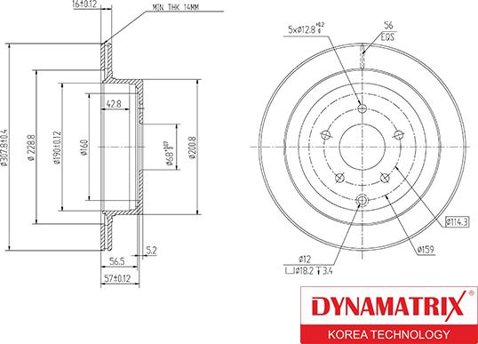 Dynamatrix DBD1506 - Гальмівний диск autozip.com.ua