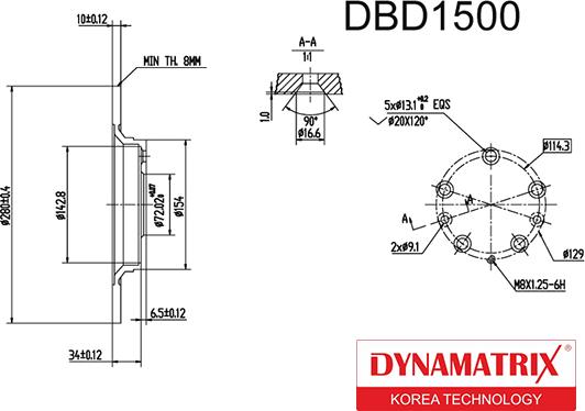 Dynamatrix DBD1500 - Гальмівний диск autozip.com.ua