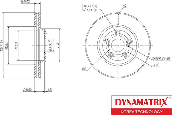 Dynamatrix DBD1508 - Гальмівний диск autozip.com.ua