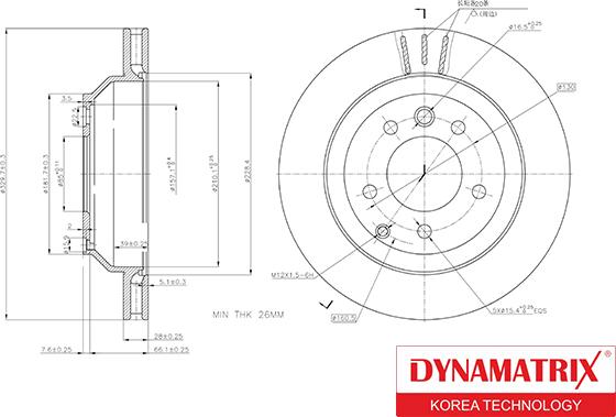 Dynamatrix DBD1580 - Гальмівний диск autozip.com.ua