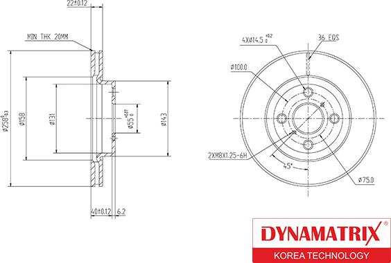 Dynamatrix DBD1587 - Гальмівний диск autozip.com.ua