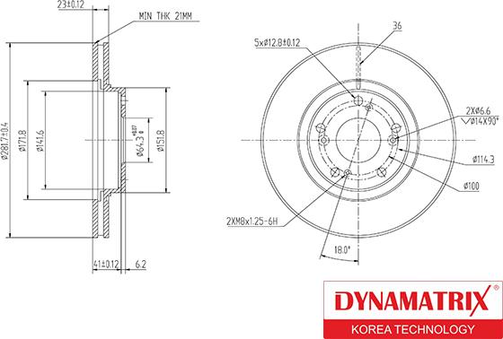 Dynamatrix DBD1539 - Гальмівний диск autozip.com.ua