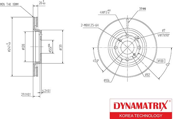 Dynamatrix DBD1527 - Гальмівний диск autozip.com.ua