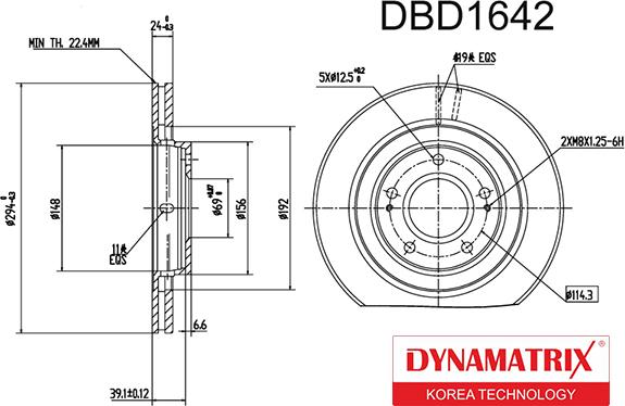 Dynamatrix DBD1642 - Гальмівний диск autozip.com.ua