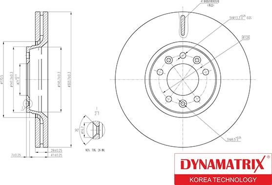 Dynamatrix DBD1615 - Гальмівний диск autozip.com.ua
