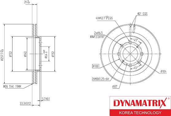 Dynamatrix DBD1610 - Гальмівний диск autozip.com.ua
