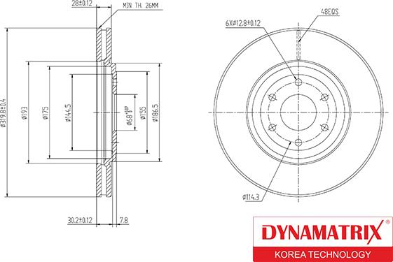 Dynamatrix DBD1611 - Гальмівний диск autozip.com.ua