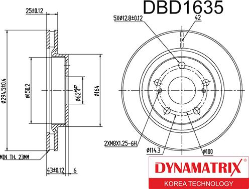 Dynamatrix DBD1635 - Гальмівний диск autozip.com.ua