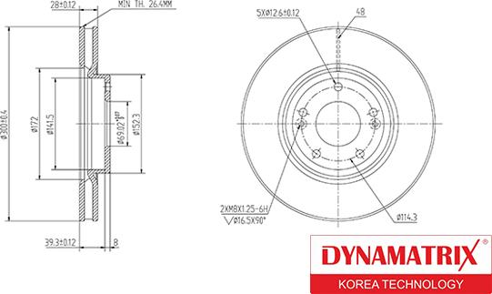 Dynamatrix DBD1630 - Гальмівний диск autozip.com.ua