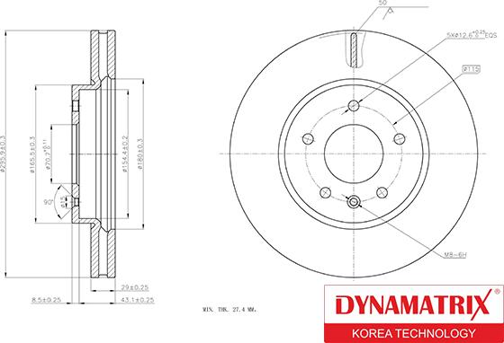 Dynamatrix DBD1625 - Гальмівний диск autozip.com.ua