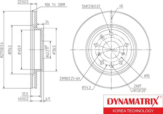 Dynamatrix DBD1620 - Гальмівний диск autozip.com.ua