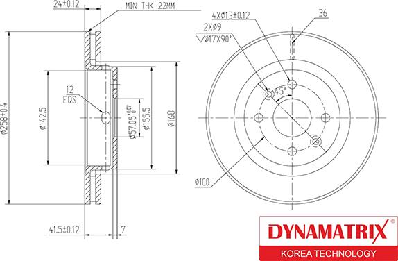 Dynamatrix DBD1628 - Гальмівний диск autozip.com.ua