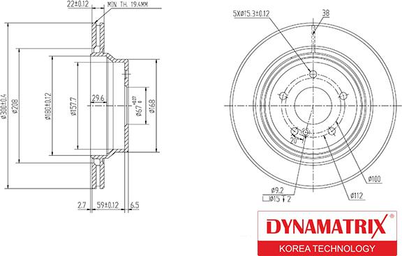 Dynamatrix DBD1672 - Гальмівний диск autozip.com.ua