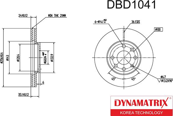 Dynamatrix DBD1041 - Гальмівний диск autozip.com.ua