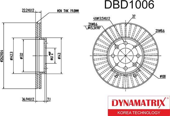 Dynamatrix DBD1006 - Гальмівний диск autozip.com.ua