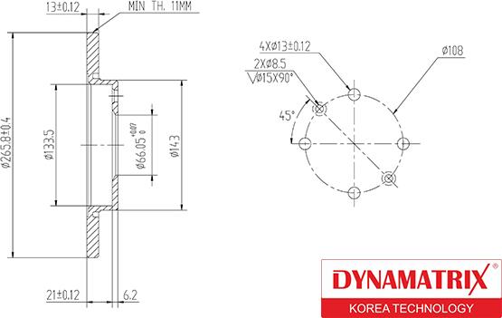 Dynamatrix DBD1000 - Гальмівний диск autozip.com.ua