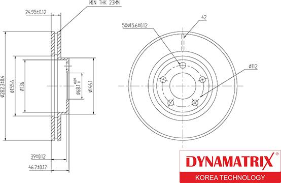 Dynamatrix DBD1014 - Гальмівний диск autozip.com.ua