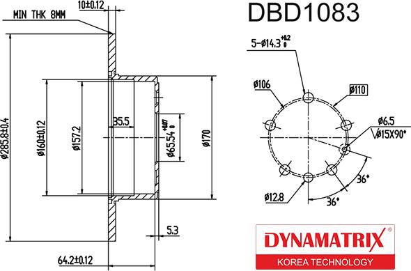 Dynamatrix DBD1083 - Гальмівний диск autozip.com.ua
