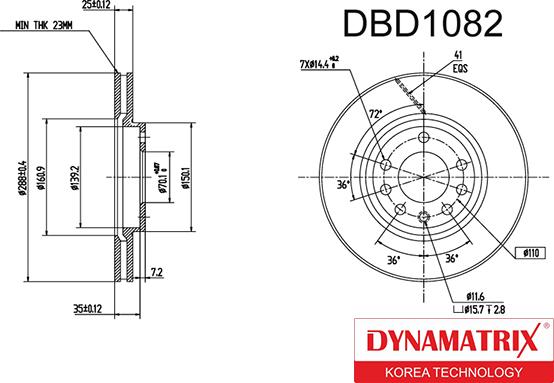 Dynamatrix DBD1082 - Гальмівний диск autozip.com.ua
