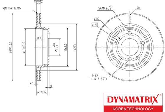 Dynamatrix DBD1073 - Гальмівний диск autozip.com.ua