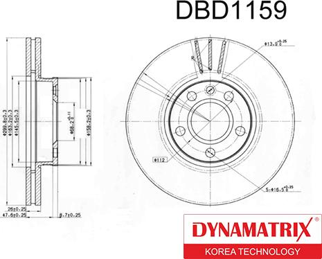 Dynamatrix DBD1159 - Гальмівний диск autozip.com.ua