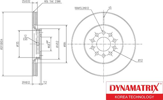 Dynamatrix DBD1156 - Гальмівний диск autozip.com.ua