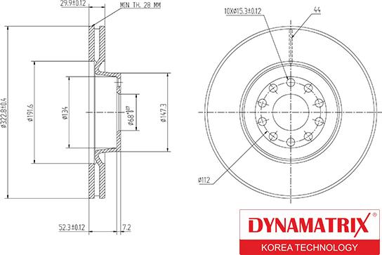 Dynamatrix DBD1150 - Гальмівний диск autozip.com.ua