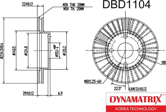 Dynamatrix DBD1104 - Гальмівний диск autozip.com.ua