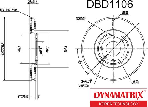 Dynamatrix DBD1106 - Гальмівний диск autozip.com.ua