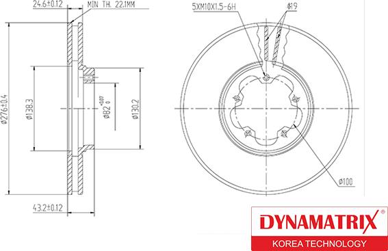 Dynamatrix DBD1113 - Гальмівний диск autozip.com.ua