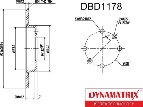 Dynamatrix DBD1178 - Гальмівний диск autozip.com.ua